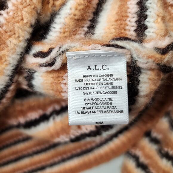 A.L.C. Rebekah Striped Cardigan Wool Alpaca Blend Button Front Sweater Medium - Picture 8 of 9